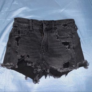 American Eagle Outfitters High Rise Shortie Denim Shorts 0